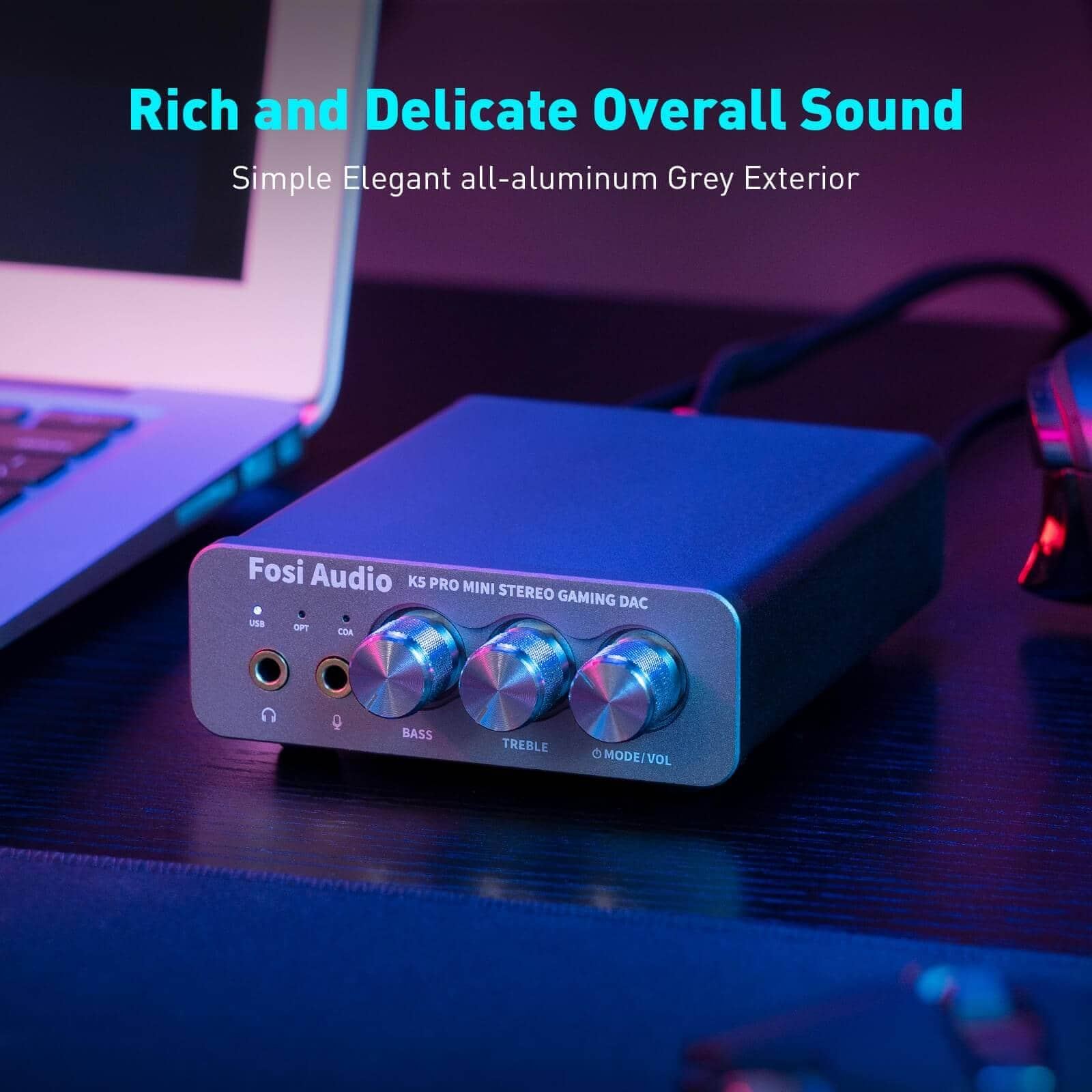 Fosi Audio K5 Pro Gaming DAC and Headphone Amplifier for PC/PS5/Switch