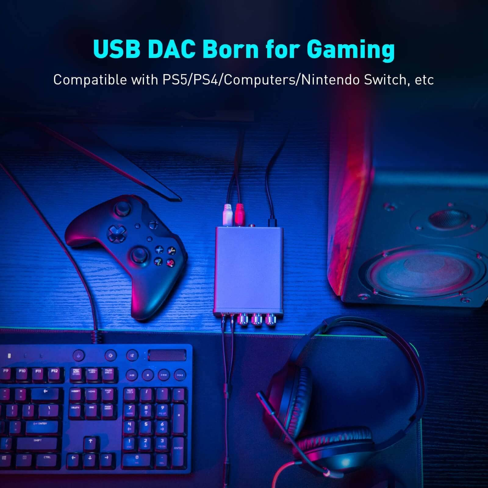 Fosi Audio K5 Pro Gaming DAC and Headphone Amplifier for PC/PS5/Switch