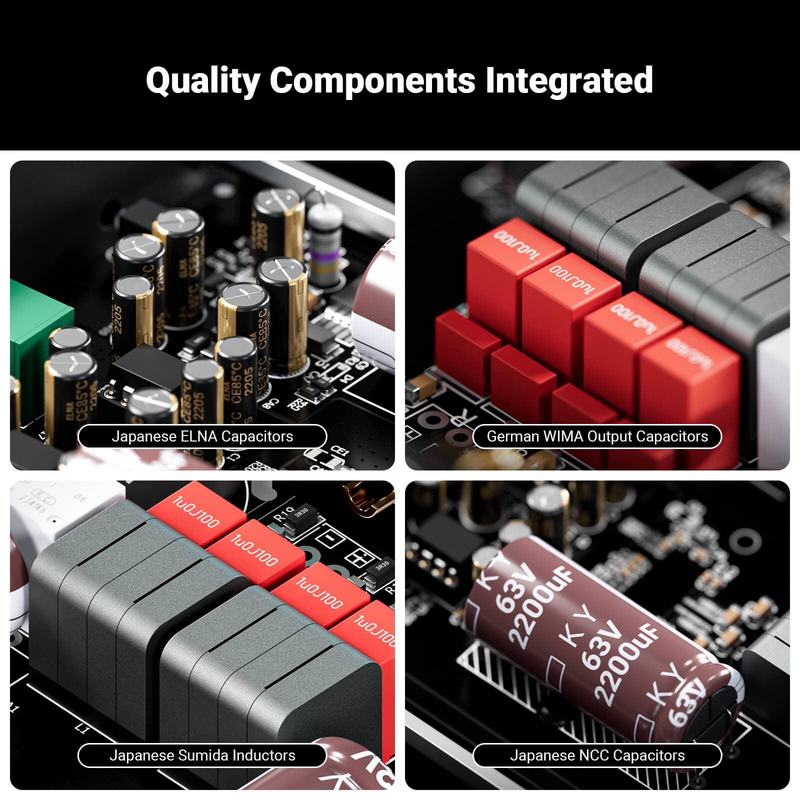 Fosi Audio V3 300Wx2 2.0 Channel Hi-Fi Stereo Audio Amplifier with Texas Instrument TPA3255 Chip