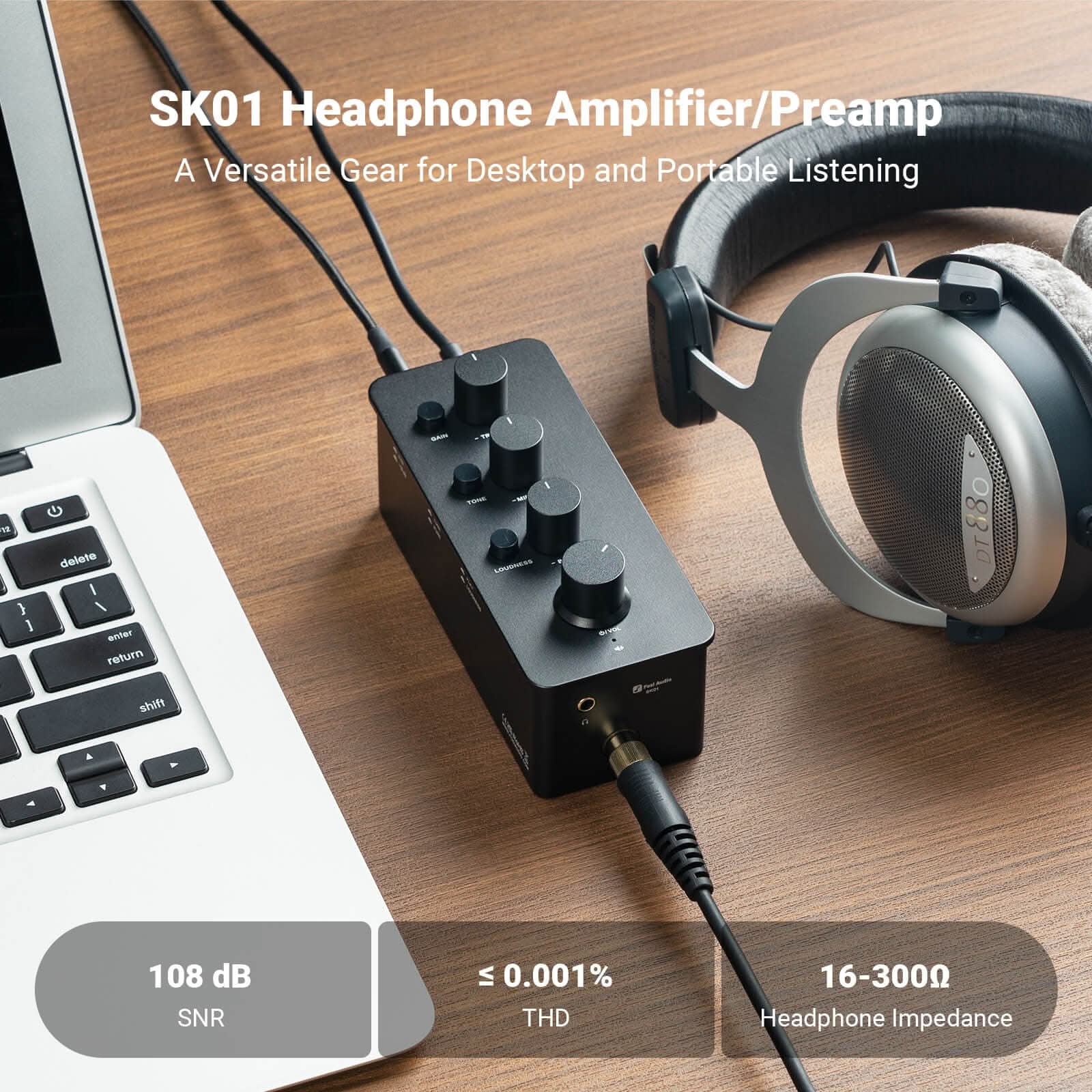 Fosi Audio SK01 High-Power Headphone Amplifier Equalizer and Preamp