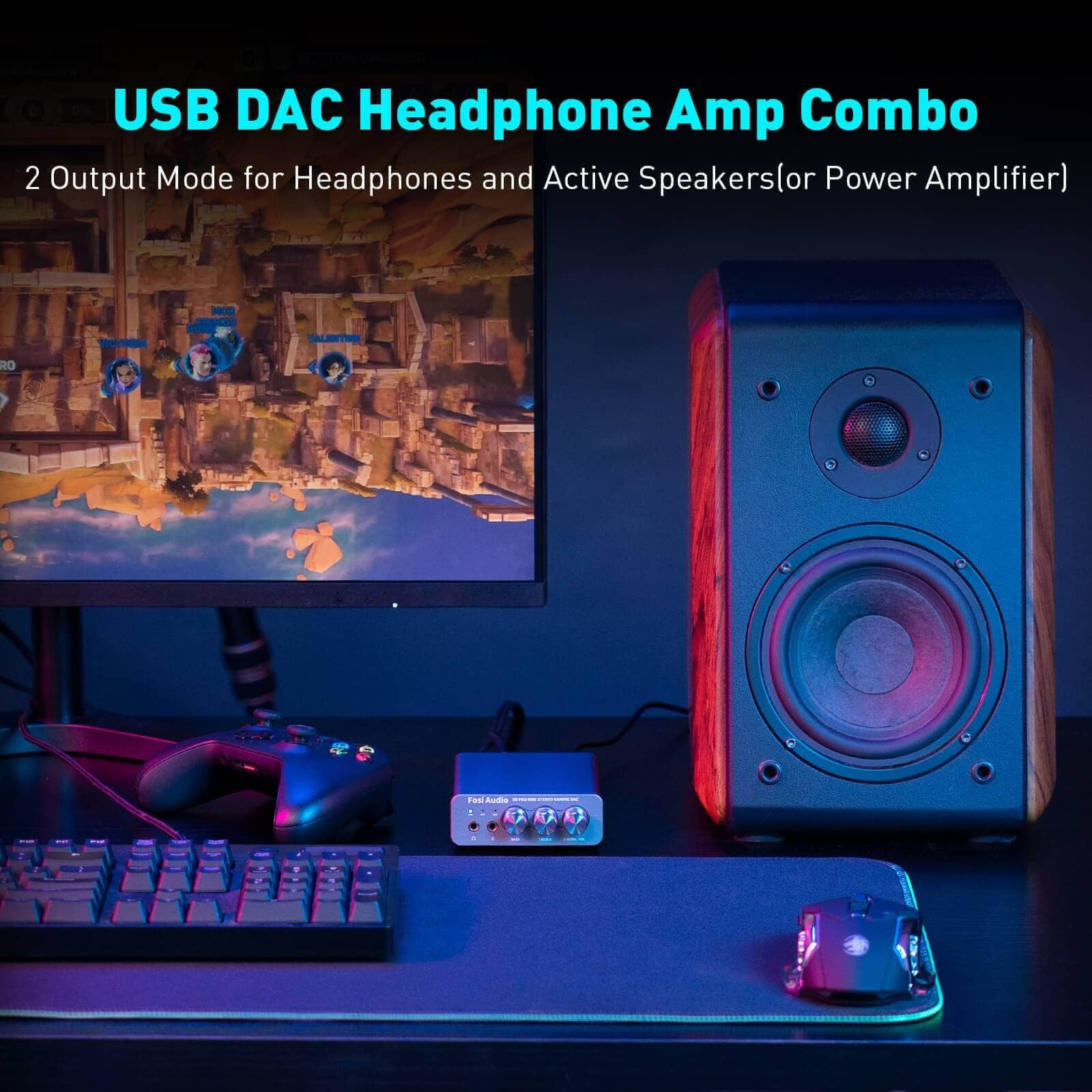 Fosi Audio K5 Pro Gaming DAC and Headphone Amplifier for PC/PS5/Switch