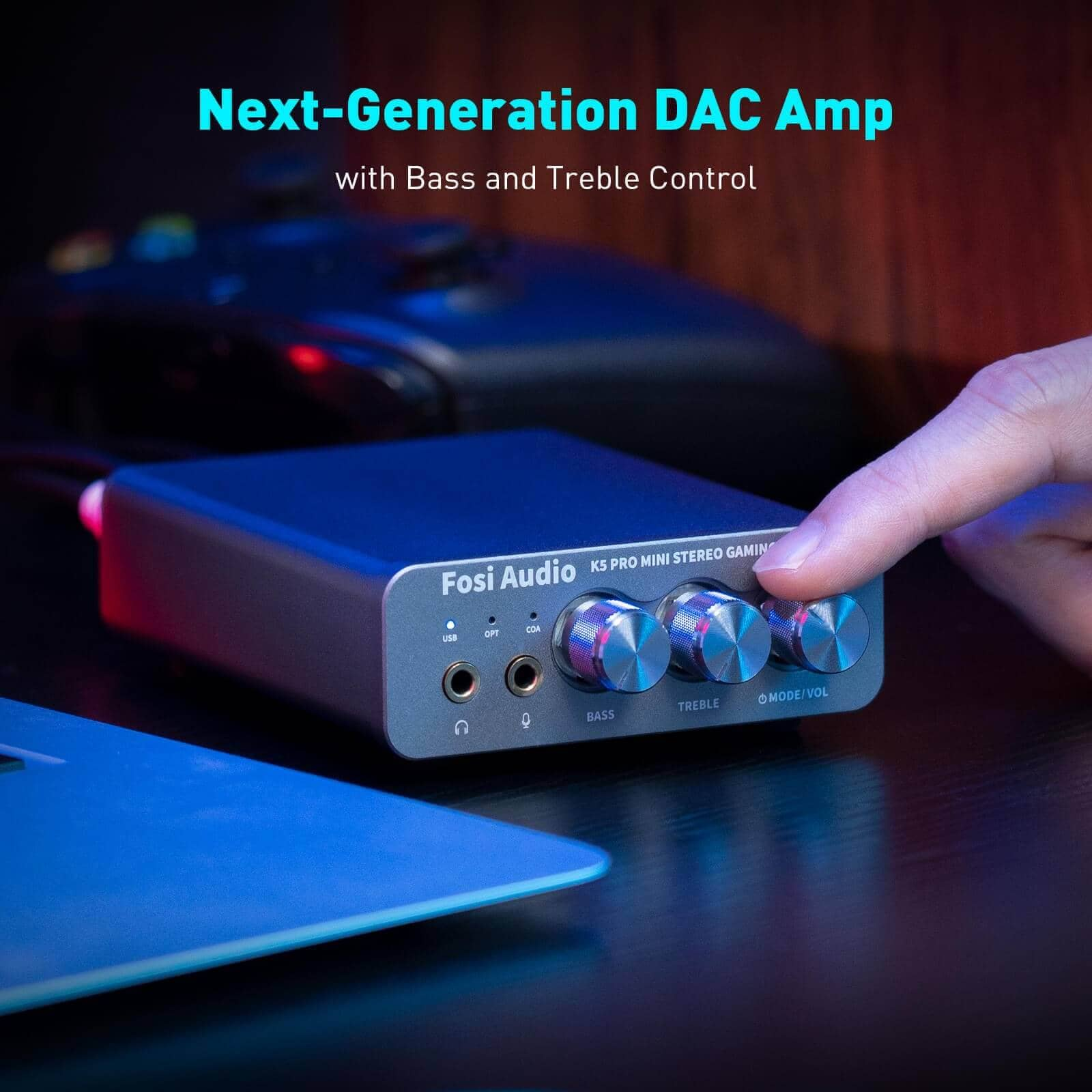 Fosi Audio K5 Pro Gaming DAC and Headphone Amplifier for PC/PS5/Switch