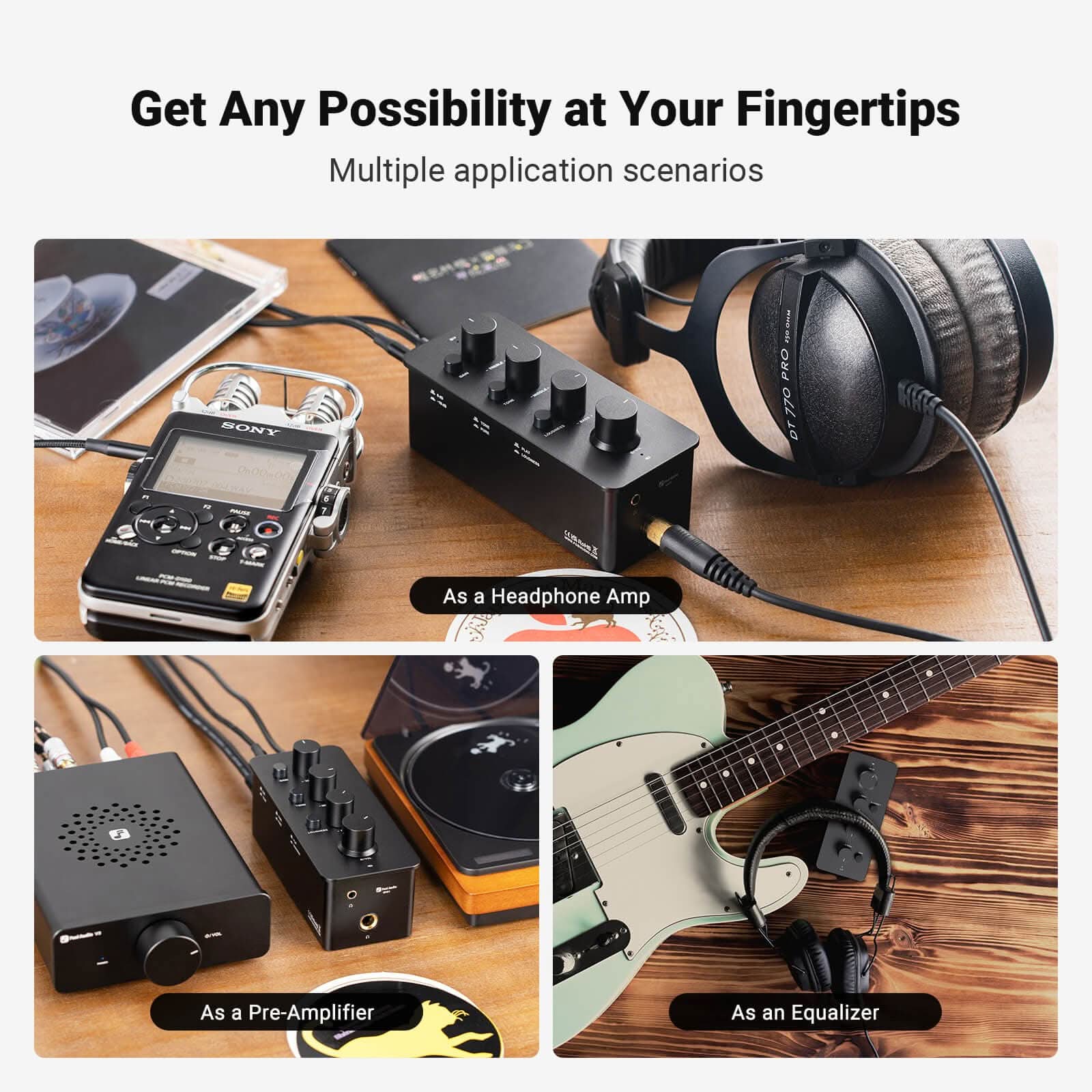 Fosi Audio SK01 High-Power Headphone Amplifier Equalizer and Preamp