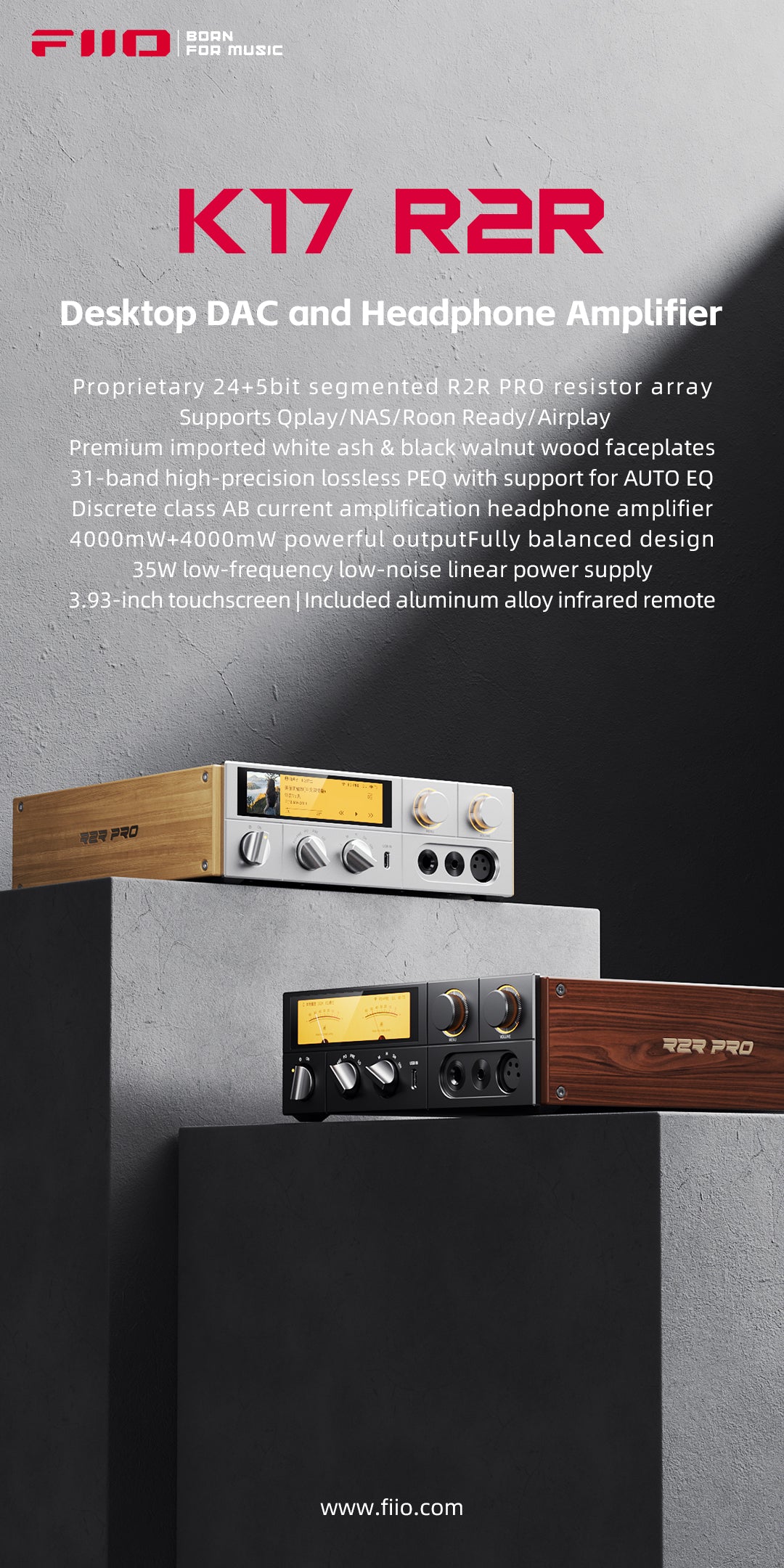 Fiio K17 R2R Premium All-in-One DAC Headphone Amplifier and Streamer