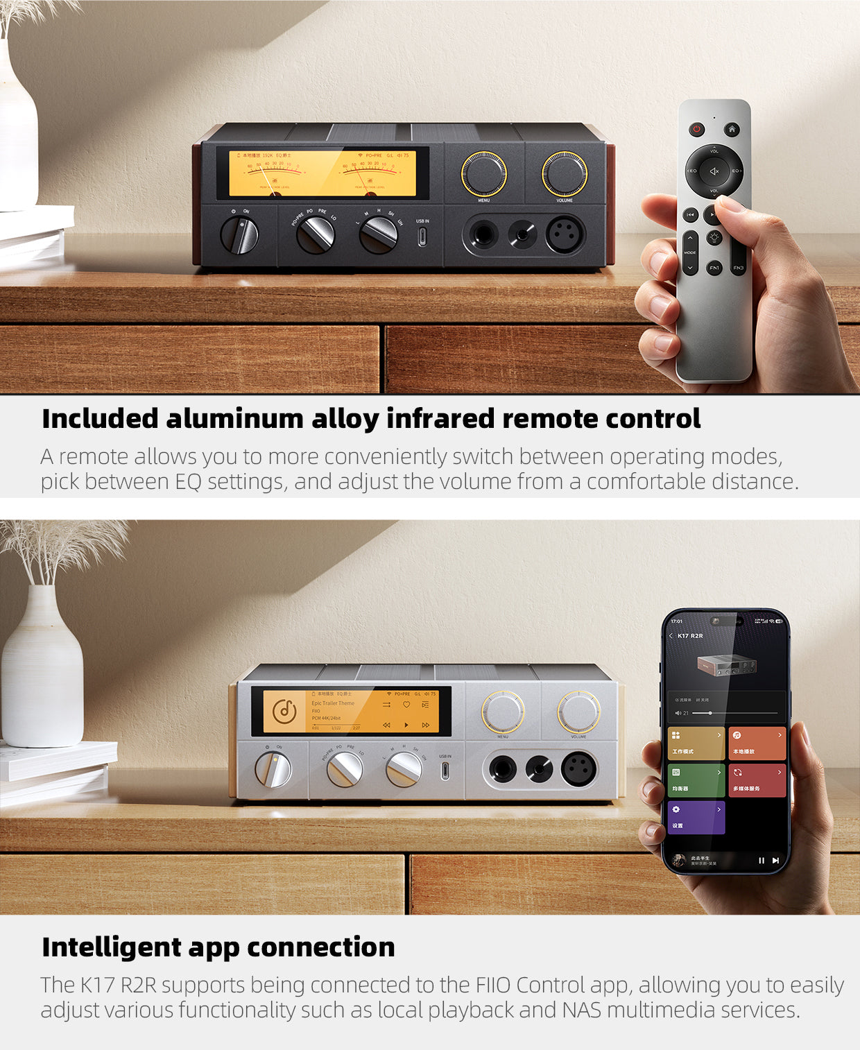 Fiio K17 R2R Premium All-in-One DAC Headphone Amplifier and Streamer