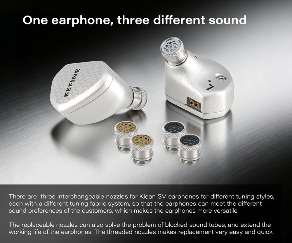 KEFINE Klean SV 10mm DLC Dynamic Driver In-Ear Earphone with Interchangeable Nozzle