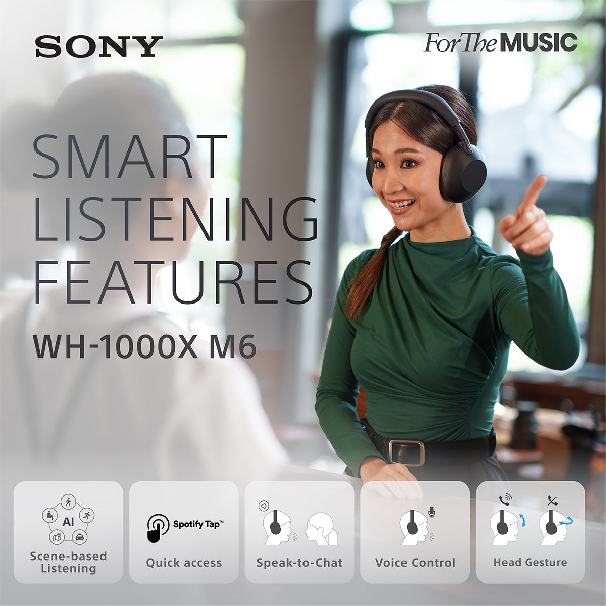 Sony WH-1000XM6 Wireless Headphones | Advanced Noise Cancelling Technology | Comfort design | WH1000XM6