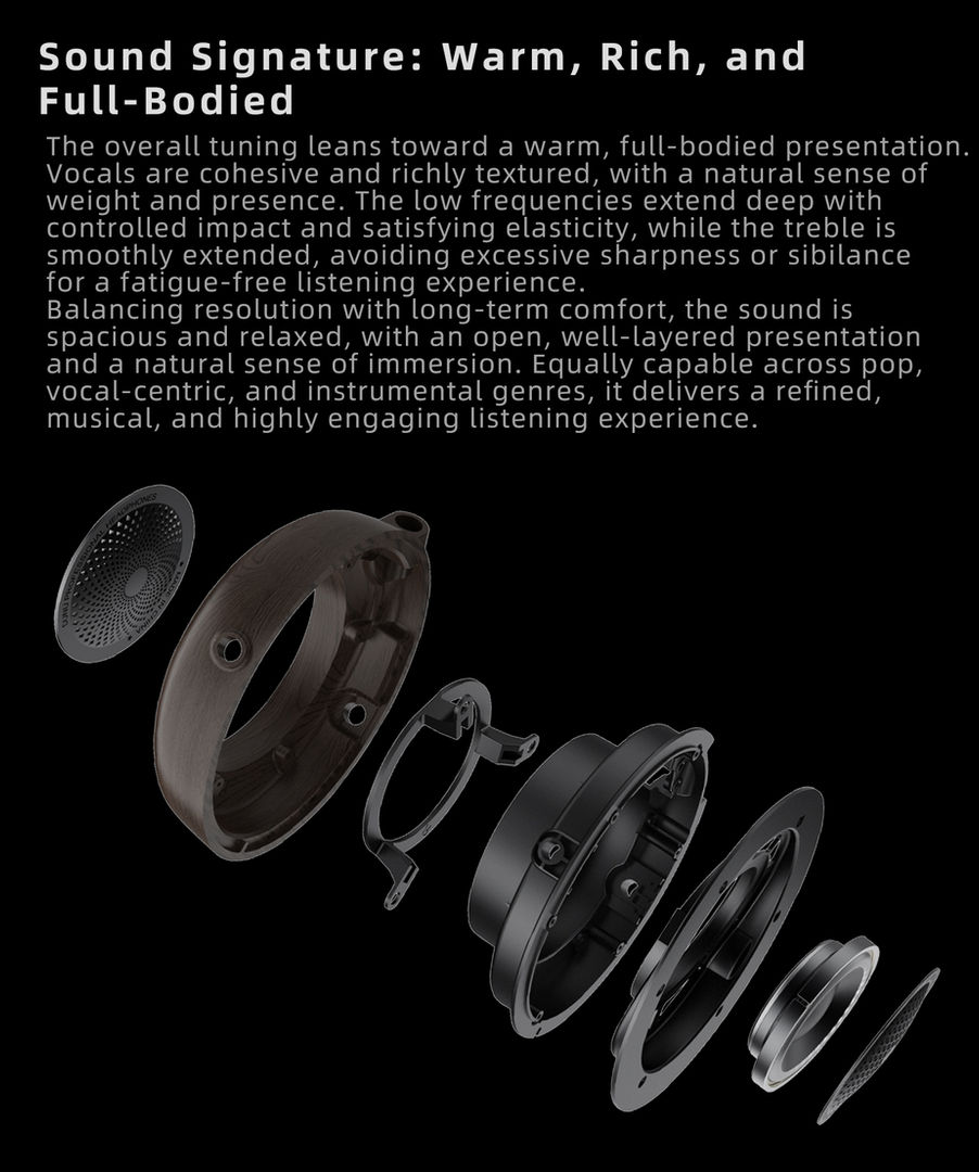DUNU Mortise | Natural Wooden Open-Back Dynamic Headphones | Carbon Fiber Diaphragm Driver