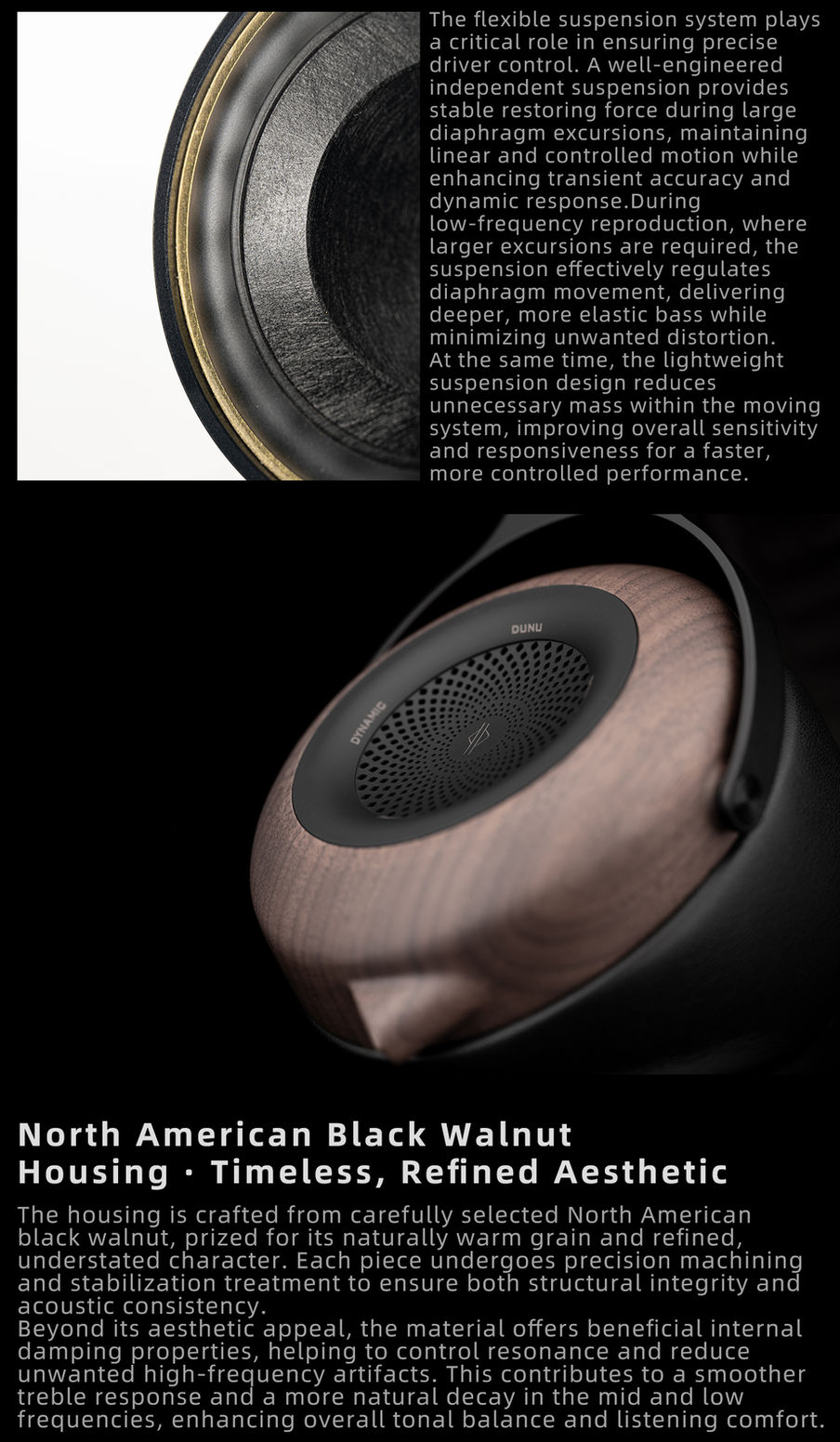 DUNU Mortise | Natural Wooden Open-Back Dynamic Headphones | Carbon Fiber Diaphragm Driver