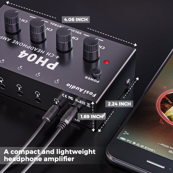 Fosi Audio PH04 - 4 Channel Stereo Headphone Amplifier Splitter
