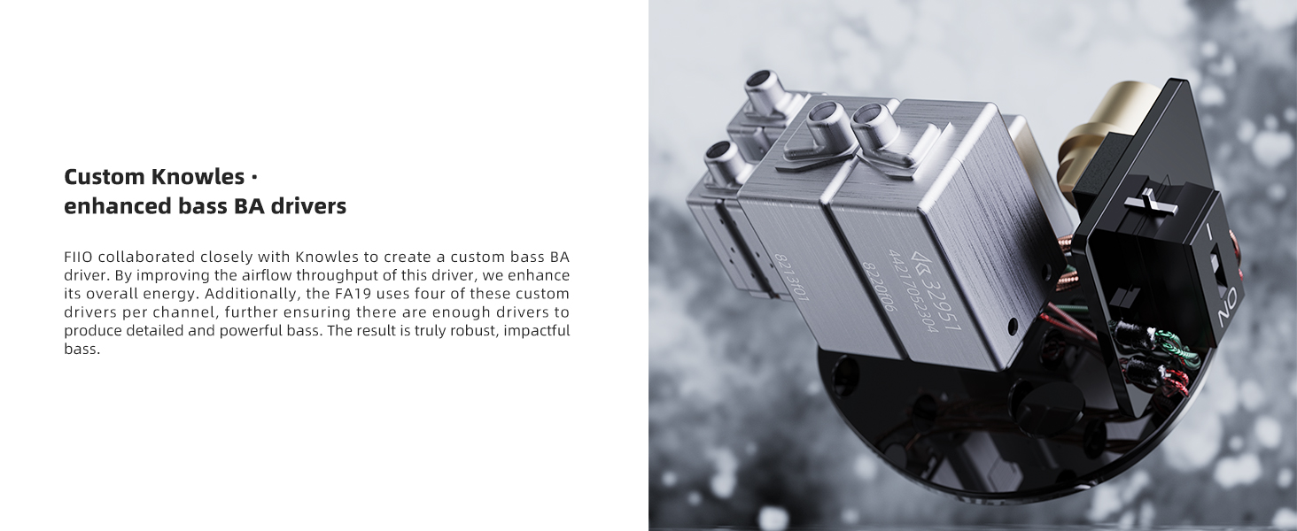 FiiO FA19 10 Balanced Armature in Ear Monitors | Audiophile Earphones with Detachable Pure Silver MMCX Headphone Cable