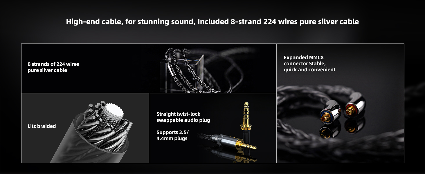 FiiO FA19 10 Balanced Armature in Ear Monitors | Audiophile Earphones with Detachable Pure Silver MMCX Headphone Cable