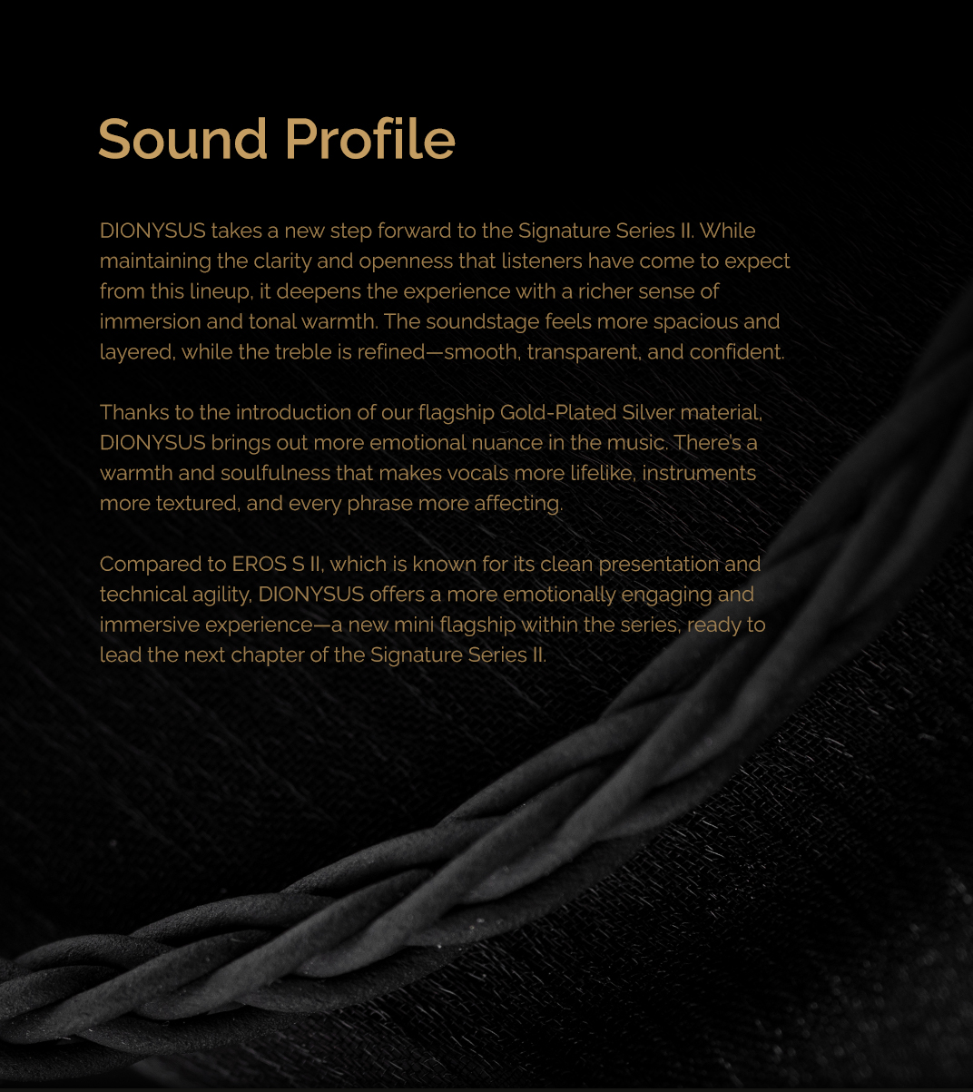 Effect Audio DIONYSUS | Flagship Gold-Plated Silver UP-OCC IEM Cable with ConX System