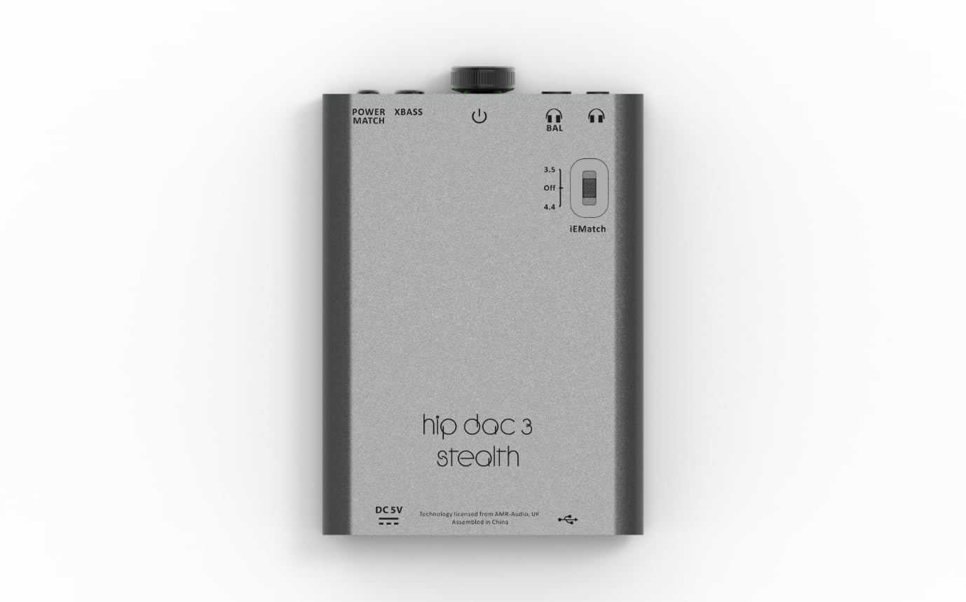 iFi Hip-Dac 3 (Stealth Edition) - Portable DAC and Headphone Amp | Burr Brown | Bit-Perfect DSD & DXD Support |