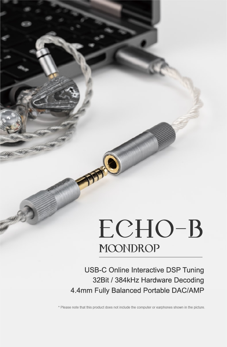 Moondrop Echo A / B - 32Bit/384kHz Portable USB DAC & AMP with MIC & Balanced Output, DSP