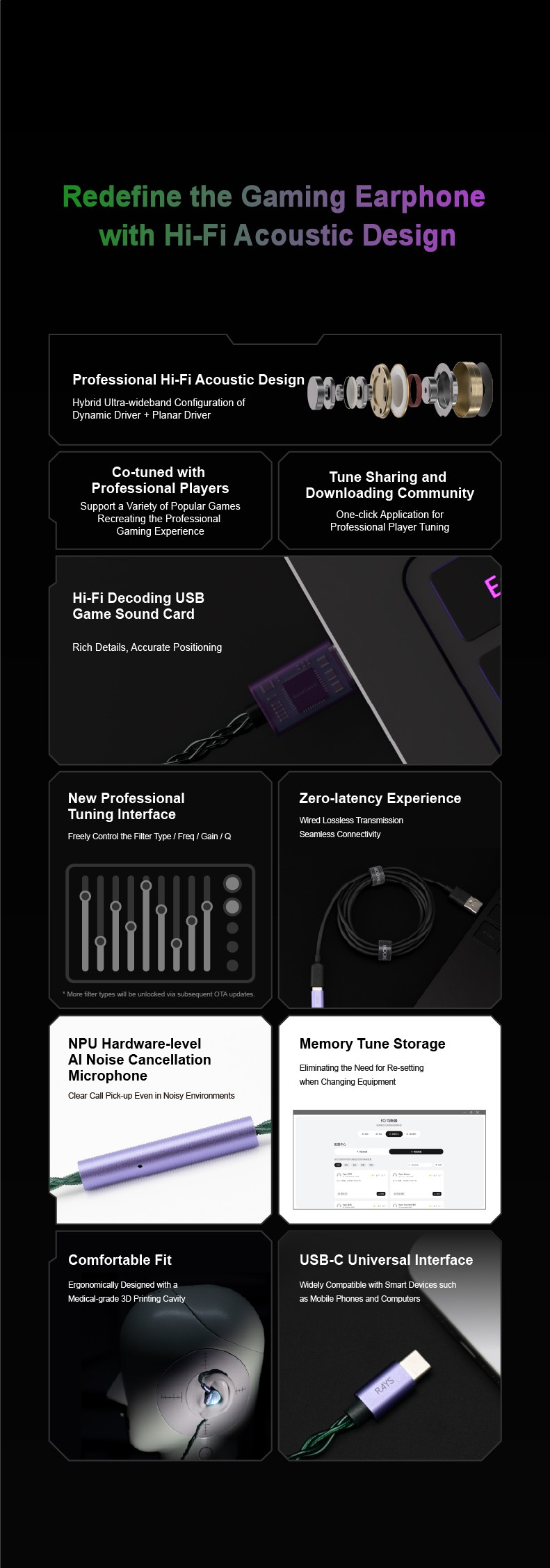 MOONDROP RAYS - Hybrid Driver Gaming IEM