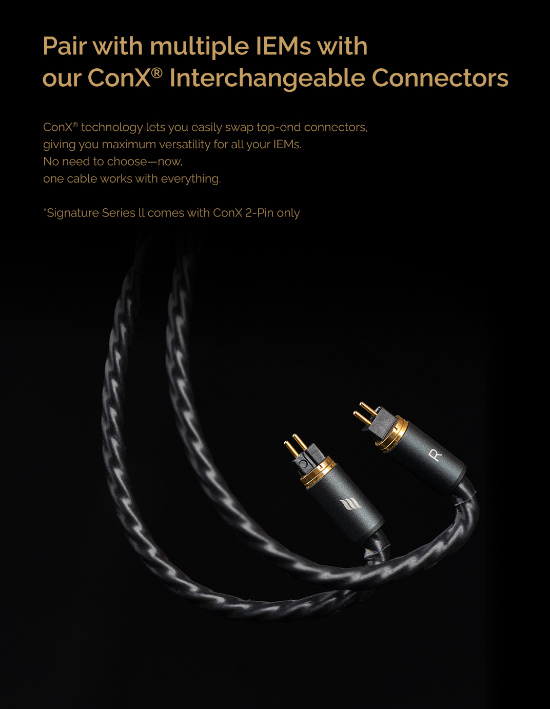 Effect Audio DIONYSUS | Flagship Gold-Plated Silver UP-OCC IEM Cable with ConX System