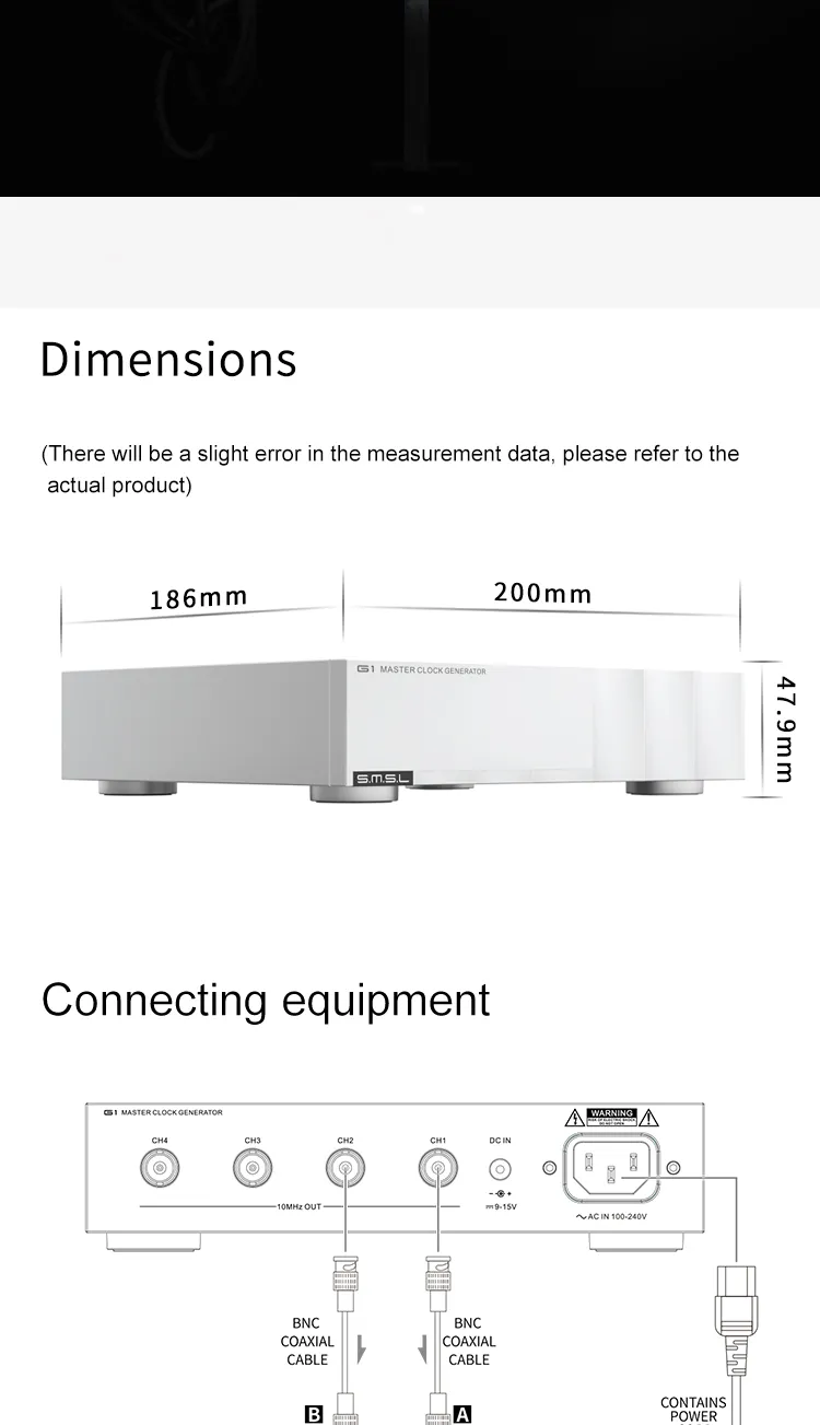 SMSL G1 - External 10Mhz Master Clock Generator for D200 PL200T