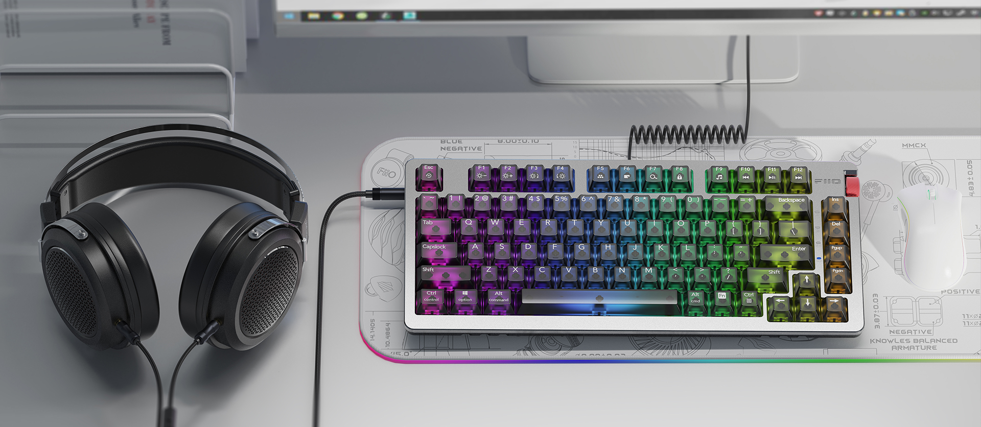 Fiio KB3 - HiFi Audio Mechanical Keyboard with DAC AMP for IEM and Headphones