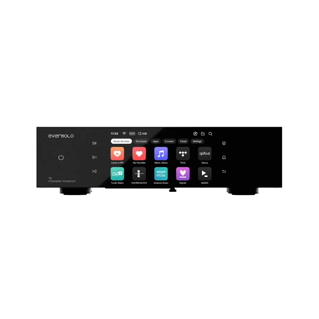Eversolo T8 Music Streamer Transport with Remote | Dual Femtosecond Clocks, Fully Electrical Isolation Output