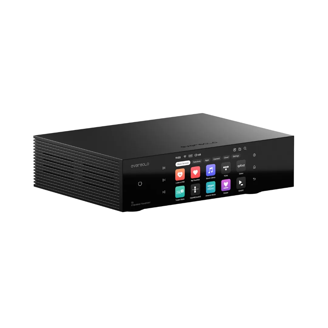 Eversolo T8 Music Streamer Transport with Remote | Dual Femtosecond Clocks, Fully Electrical Isolation Output