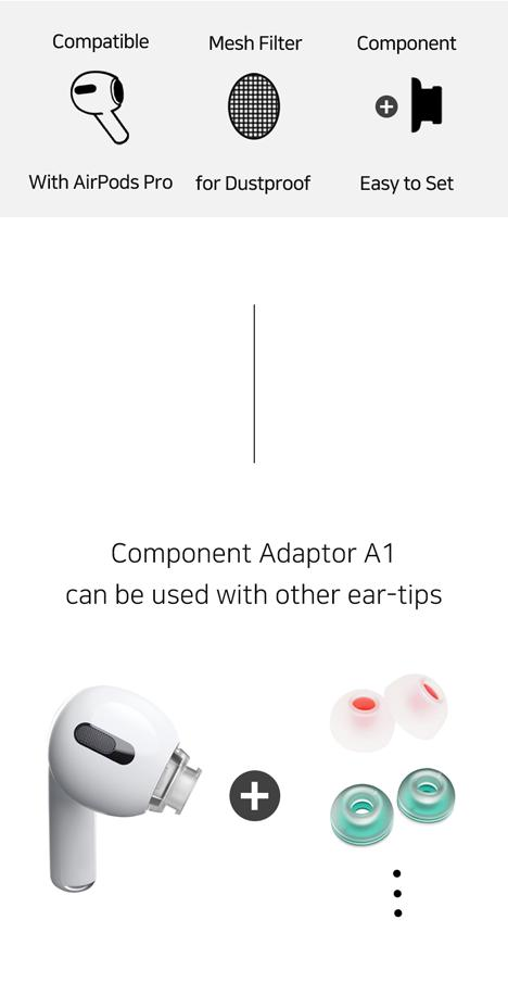 Divinus Velvet Eartips for AirPods Pro Series Comfort Low Pressure Wider Loop EarTips for AirPodsPro1/2 & A1 Adaptor for AirPods Pro (1-Pair)