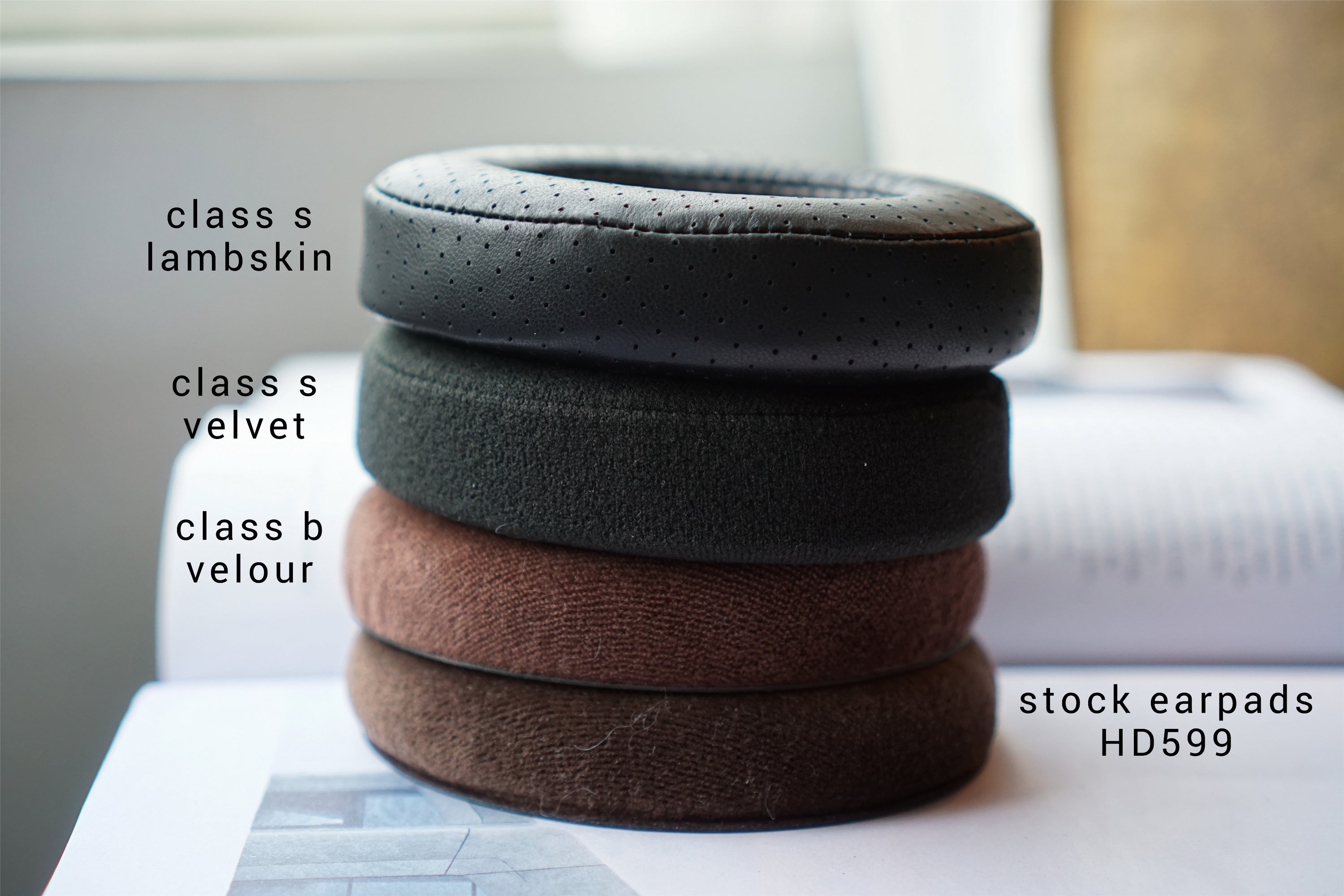 (Class S Lambskin / S Velvet / B Velour) Sennheiser HD595 / HD598 / HD559 / HD569 / HD599 3rd Party Replacement Earpads