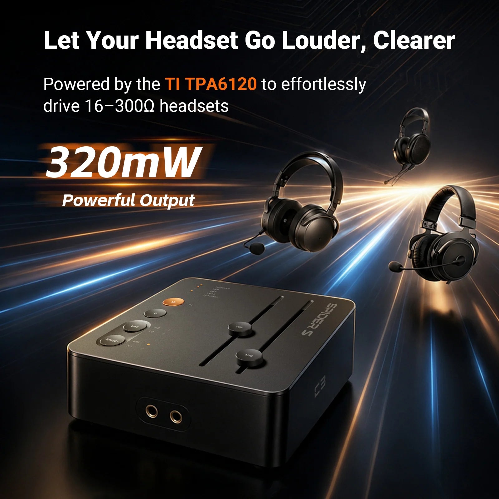Fosi Audio C3 StepSense AI Gaming DAC and Headphone Amplifier