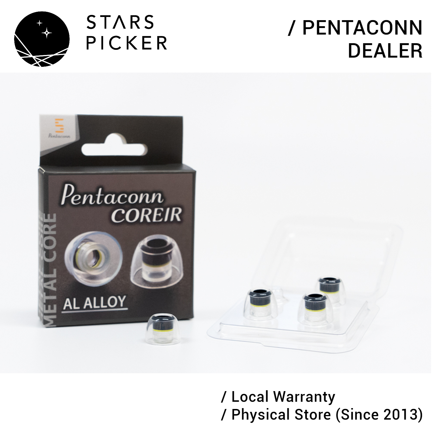 Pentaconn PTM02 COREIR (AL ALLOY) (S/MS/M/L) Eartips with Built-in ALUMINUM ALLOY CORE
