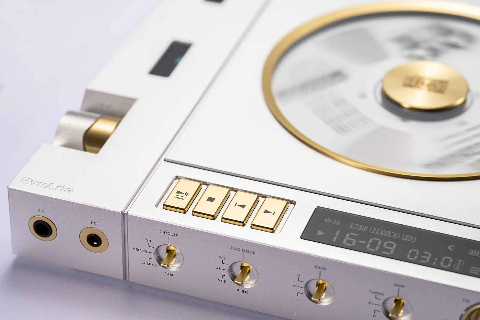 EvoAria Evo Era Portable CD Player All-In-One DAC Headphone Amplifier bluetooth lineout