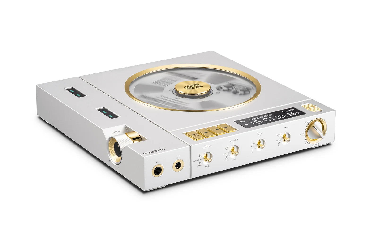 EvoAria Evo Era Portable CD Player All-In-One DAC Headphone Amplifier bluetooth lineout