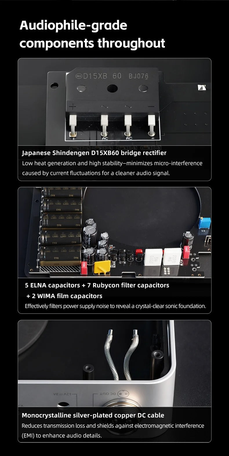 FiiO DARKSIDE PRO Low-Noise Regulated Linear Power Supply | 75W Power & Dual High Current MOSFET