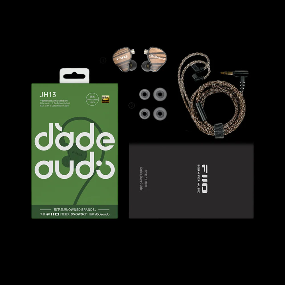 Fiio Jade Audio Jh13 Hybrid Driver In-Ear Monitors IEM earphone no mic