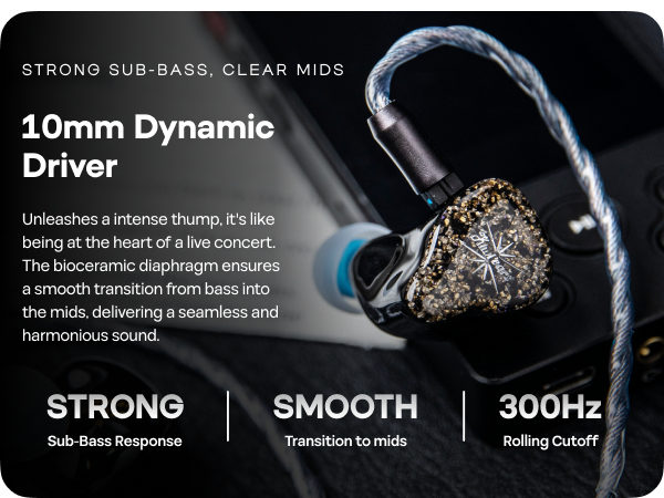 Kiwi Ears Astral | 1DD + 6BA Hybrid In-Ear Monitor for Studio Professionals and Gamers