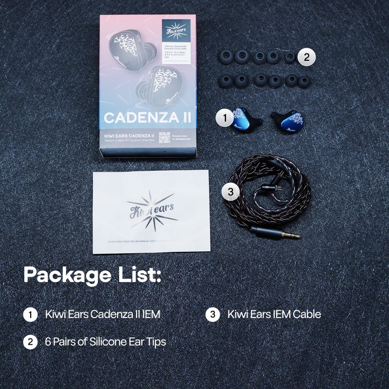 Kiwi Ears Cadenza II (2026 version) 10mm Titanium DD with KARS 2.0 In-Ear Monitors IEM Cadenza 2