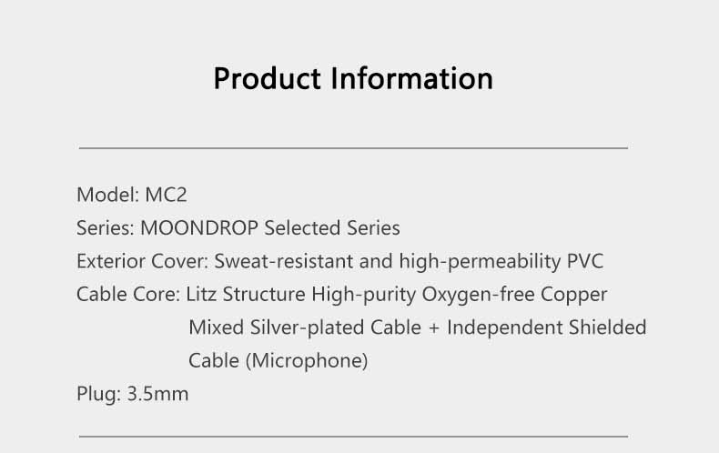 MOONDROP MC2  IEM Upgrade Cable with Microphone