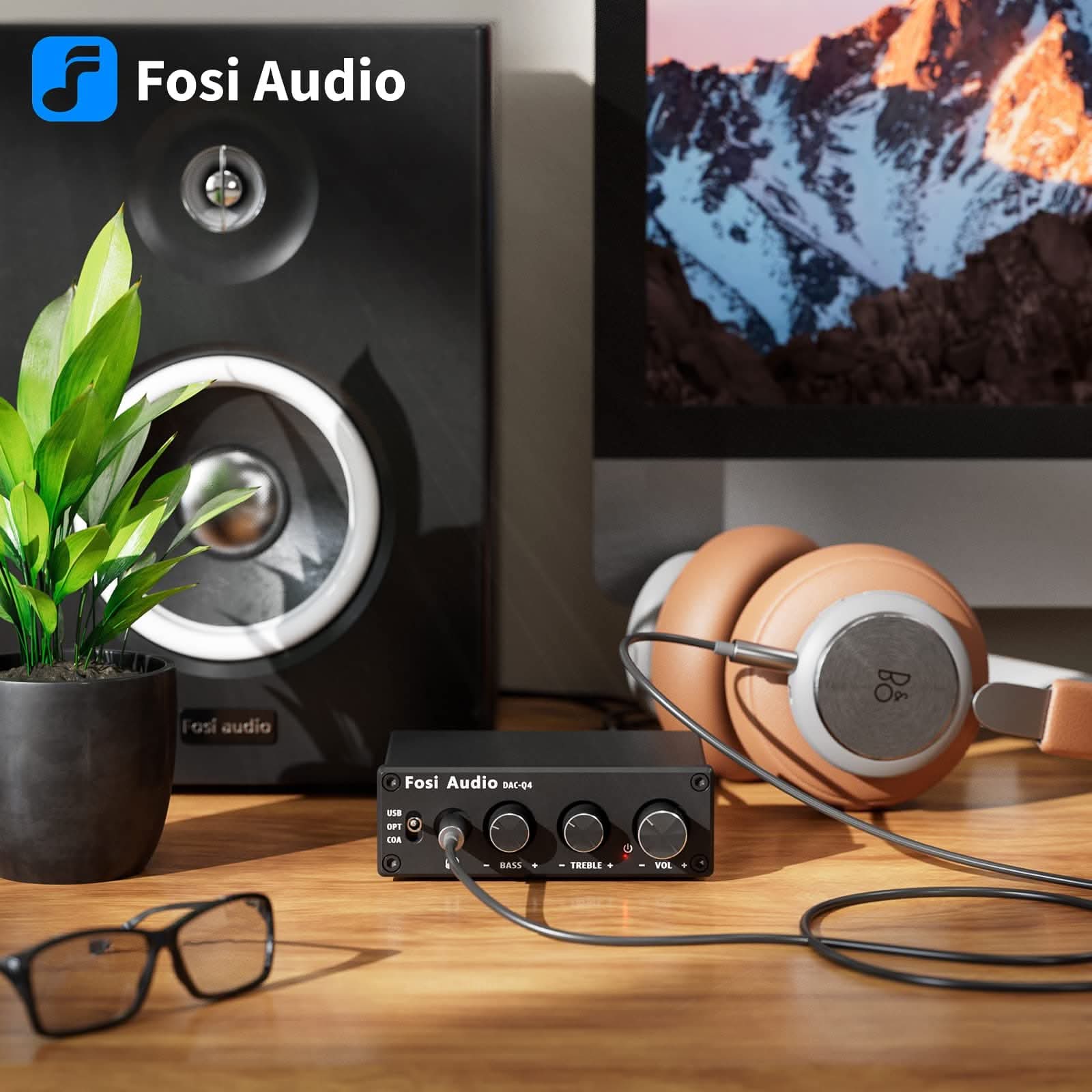 Fosi Audio Q4 Mini Desktop Gaming DAC and Headphone Amplifier