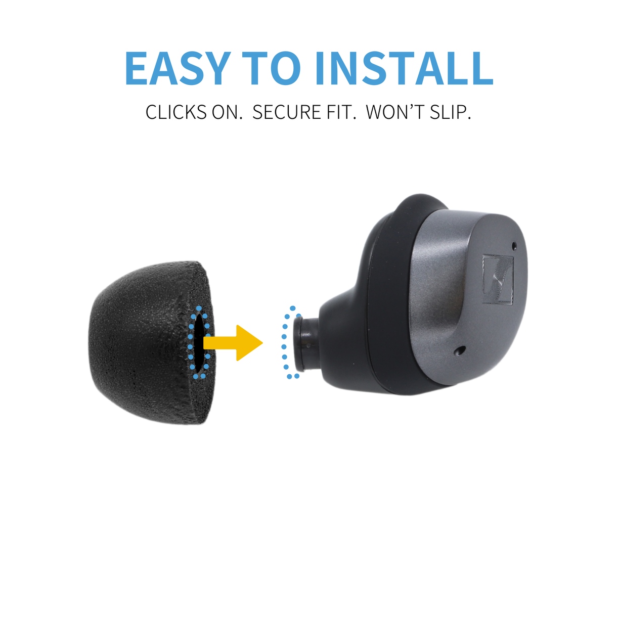 Comply Foam Sennheiser TWS Memory Foam Eartips (M SIZE ONLY) for Momentum 4/3/ Sport, Accentum