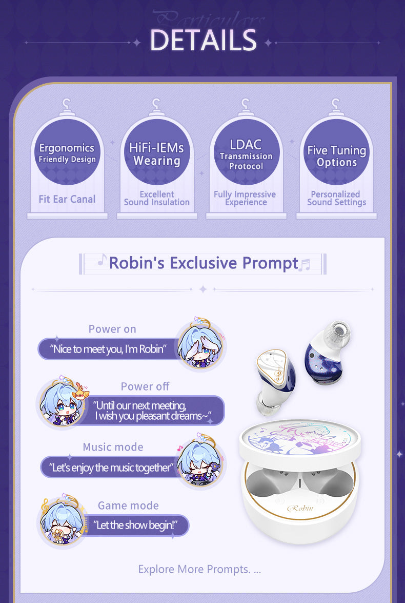 MOONDROP x Honkai Star Rail - ROBIN True Wireless Stereo TWS Earbud (ENG)