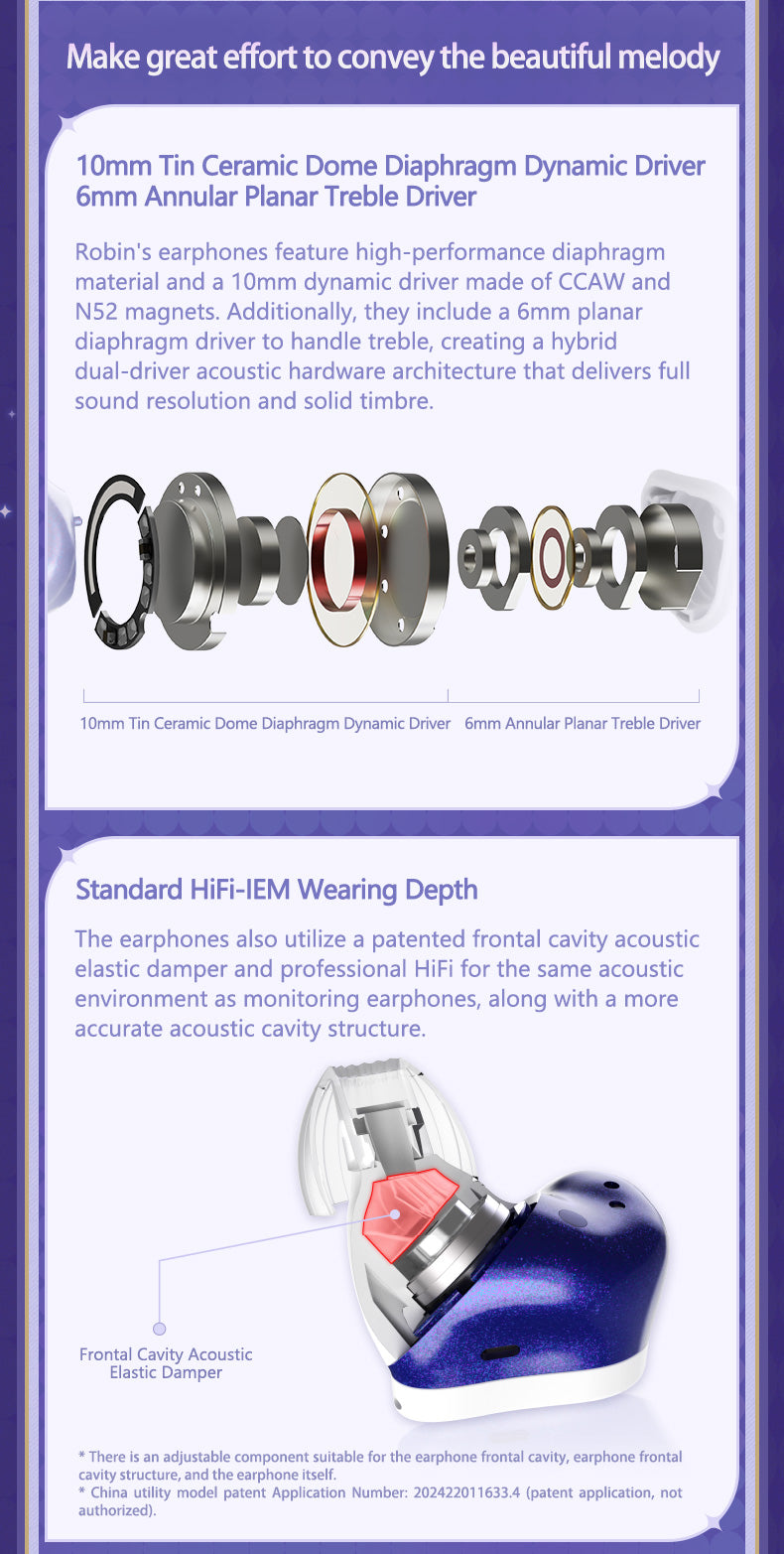 MOONDROP x Honkai Star Rail - ROBIN True Wireless Stereo TWS Earbud (ENG)