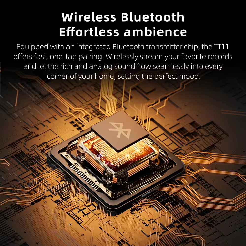 FIIO TT11 Fully Bluetooth Vinyl Automatic Turntable | Built-in Preamp | Line & Phono Output | 2-Speed (33/45 RPM)