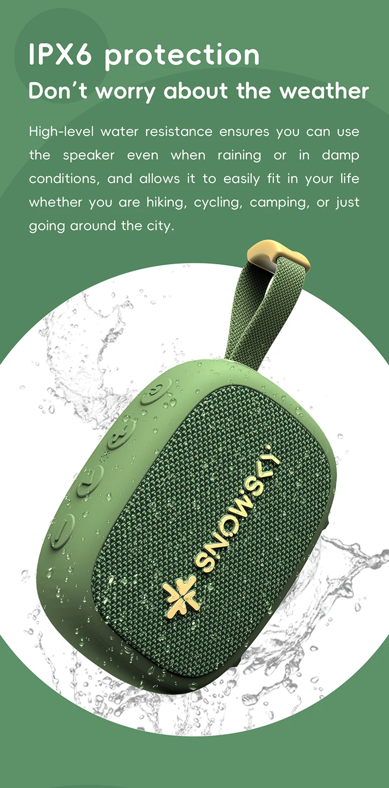 FiiO Anywhere - Mini Bluetooth Speaker for Outdoors, Camping or Hiking