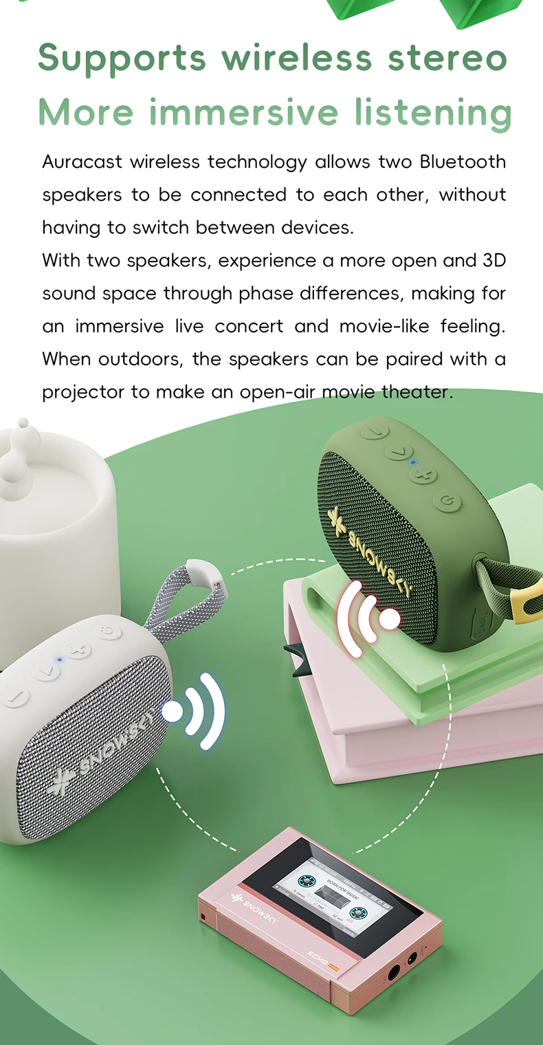 FiiO Anywhere - Mini Bluetooth Speaker for Outdoors, Camping or Hiking