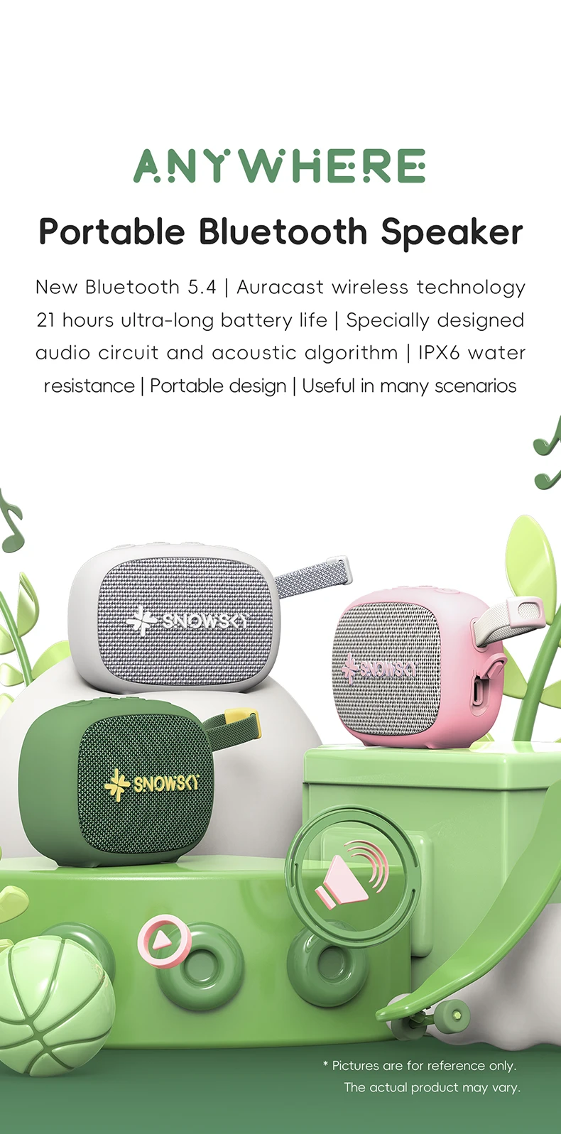 FiiO Anywhere - Mini Bluetooth Speaker for Outdoors, Camping or Hiking