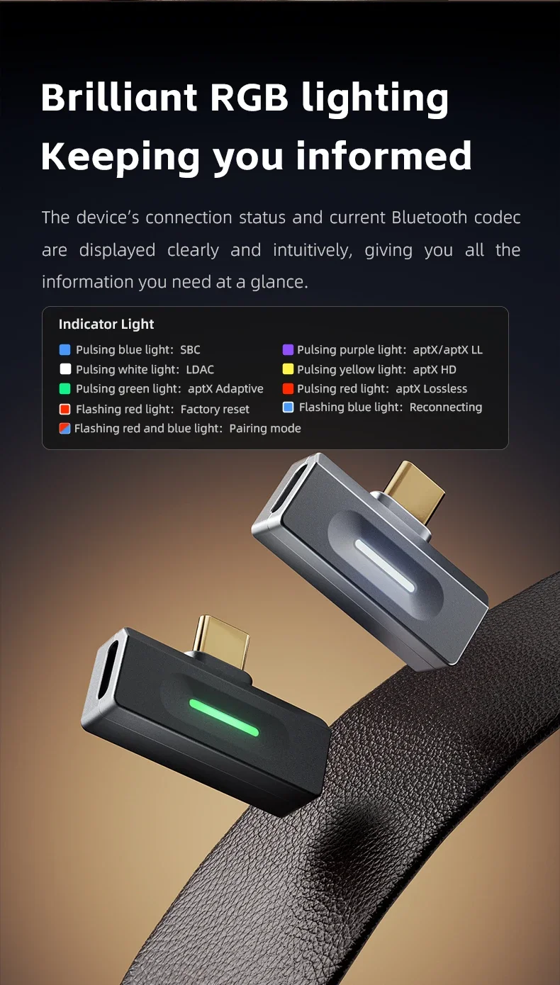 FiiO Air Link Type-C Bluetooth Transmitter BT6.0 for Mobile to Wireless Headphones LDAC AptX Adaptive