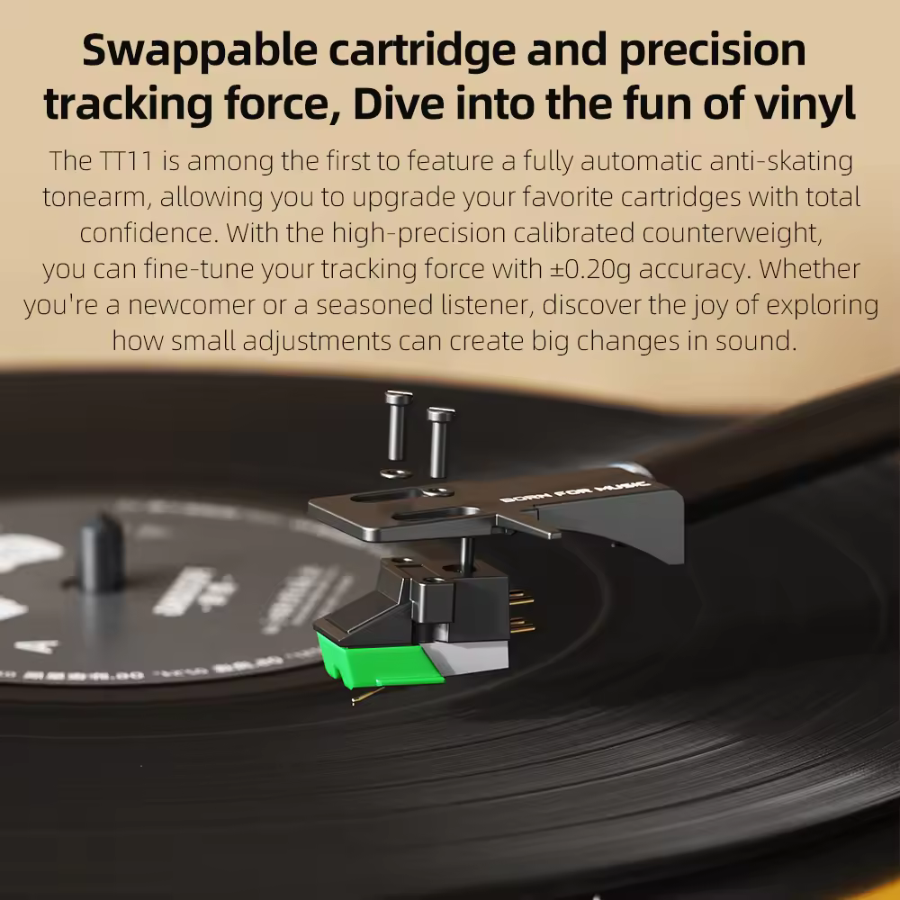 FIIO TT11 Fully Bluetooth Vinyl Automatic Turntable | Built-in Preamp | Line & Phono Output | 2-Speed (33/45 RPM)