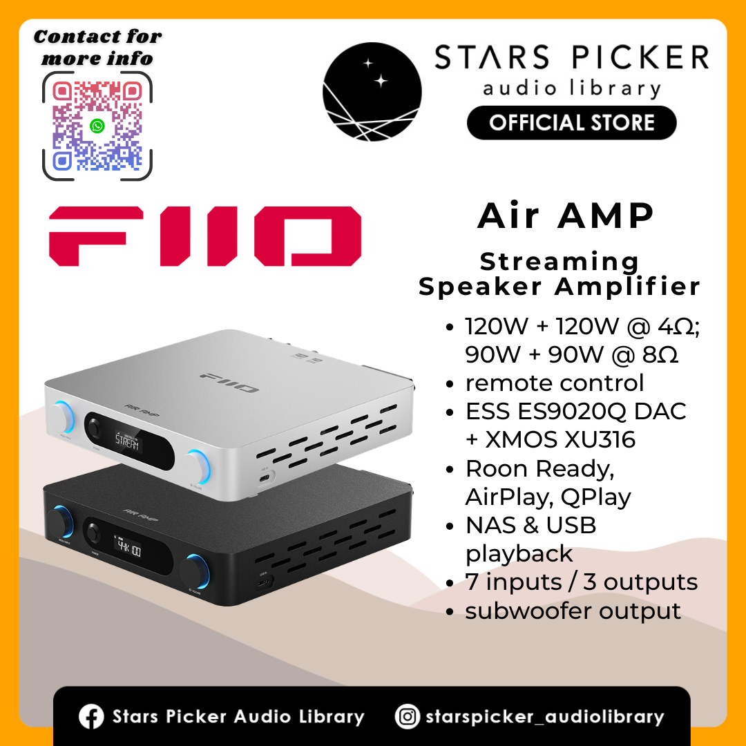 FiiO AIR AMP Power Amplifier speakers USB streaming airplay roon ready NAS 10 band PEQ