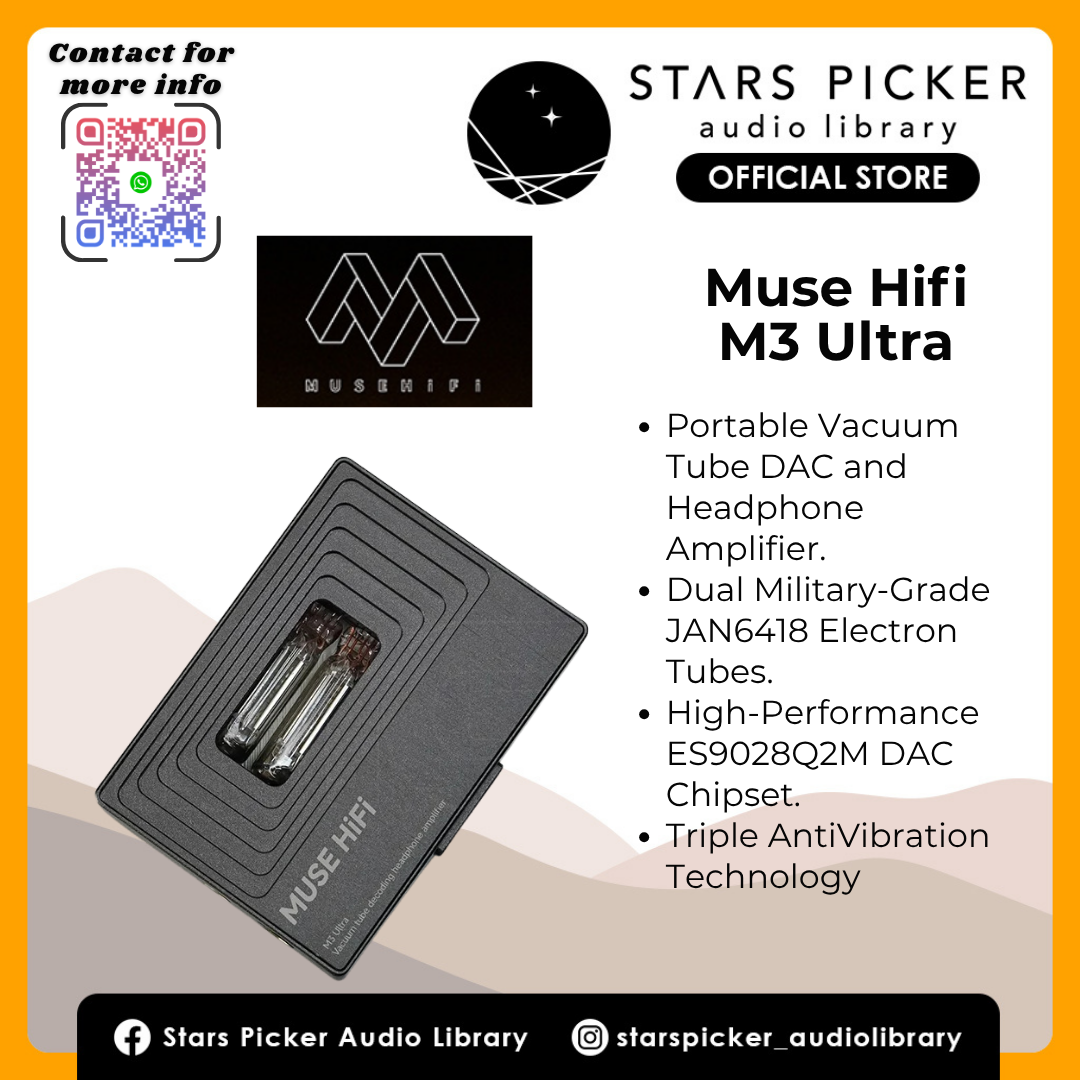 Muse HiFi M3 Ultra - Portable Tube DAC Headphone Amplifier JAN6418 tubes