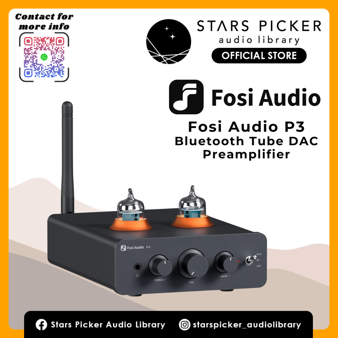 Fosi Audio P3 Bluetooth Vacuum Tube Preamplifier and Headphone Amplifier