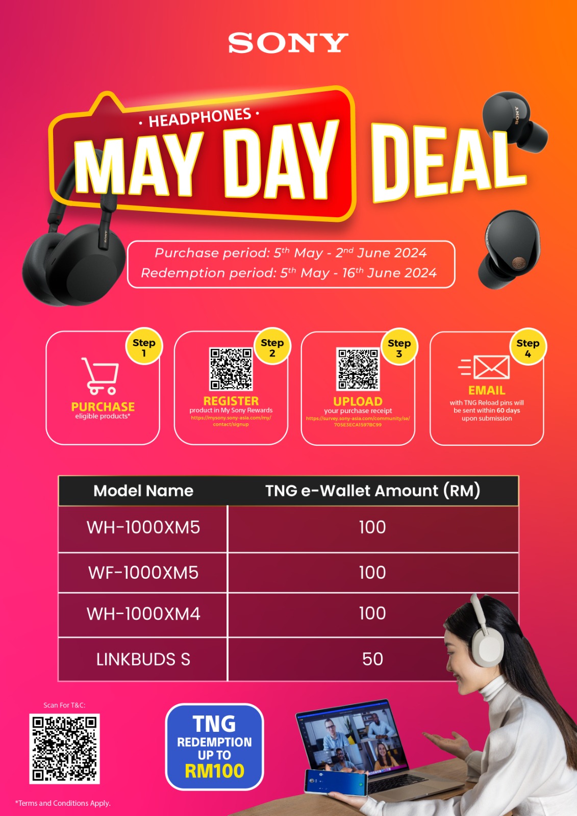 Sony WF-1000XM5 - IPX4 Hi-Res LDAC BT Noise Cancelling Hi-Res TWS True Wireless Bluetooth Earphone